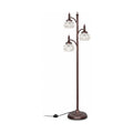 Bronze glass tree floor lamp, product shot on a white background