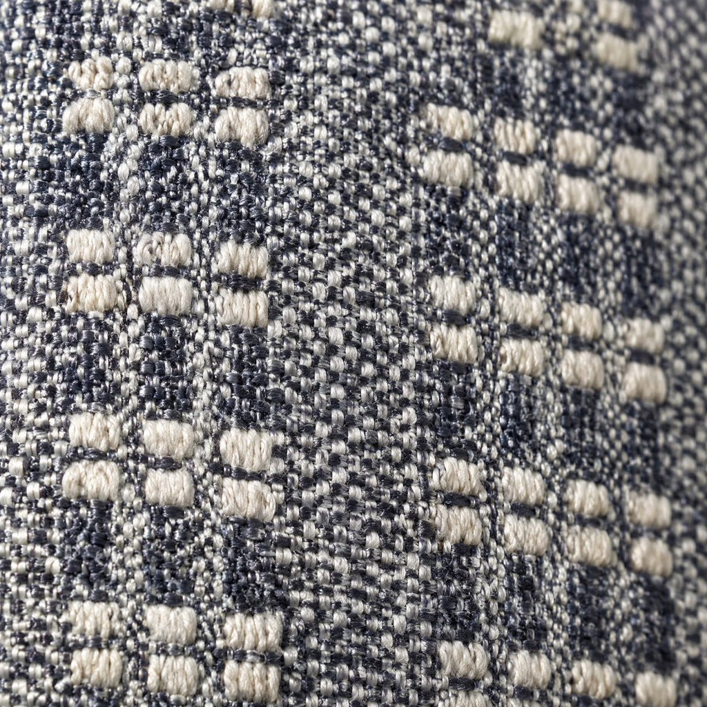 Close-up of the navy cushion fabric