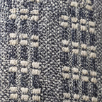 Close-up of the navy cushion fabric