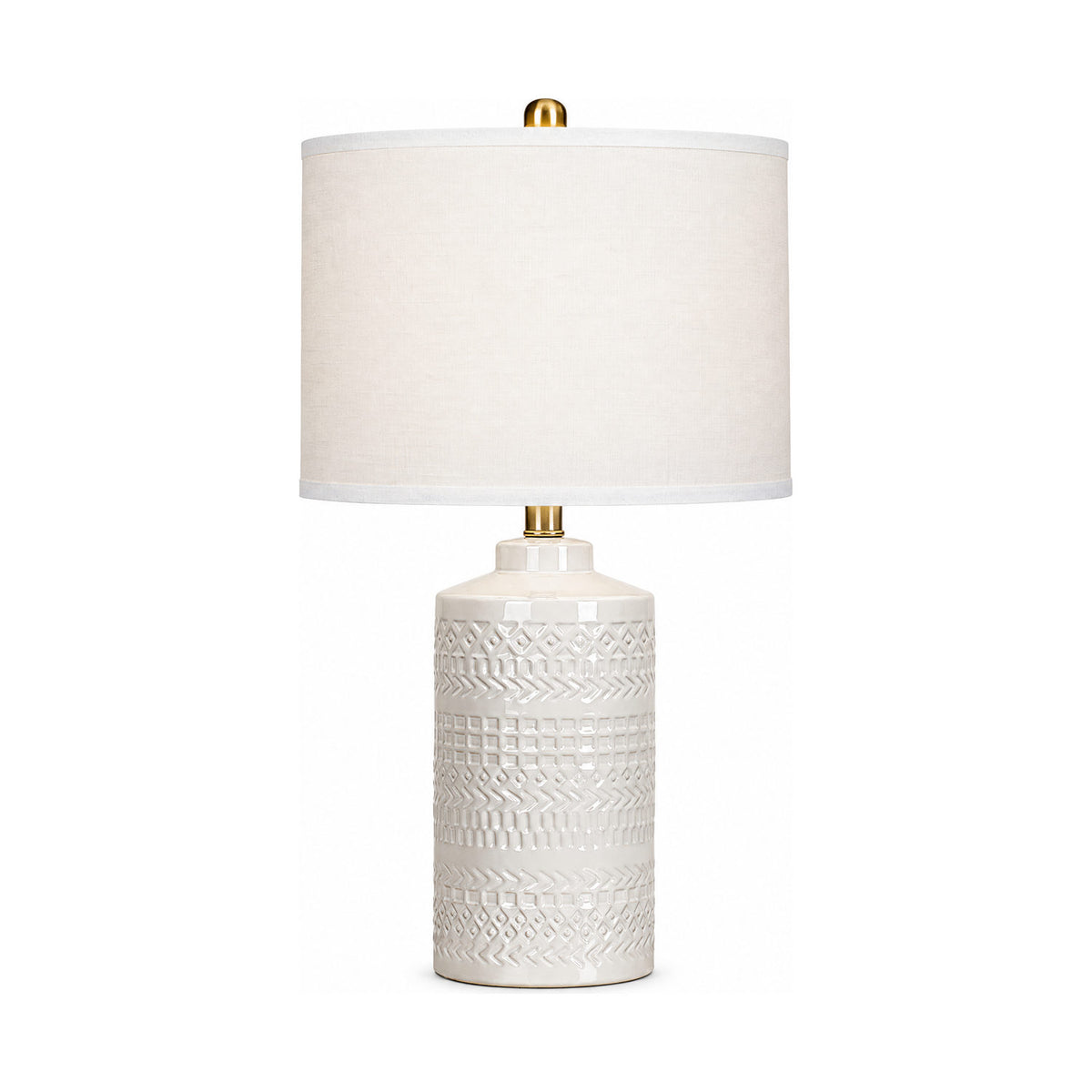 Grey ceramic table lamp, product shot on a white background