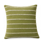 Landry cushion in green and natural, product shot on a white background