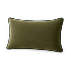 Liza green lumbar cushion, product shot on a white background