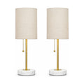 Marble-base desk and table lamps, set of two, product shot on a white background