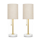 Marble-base desk and table lamps, set of two, product shot on a white background